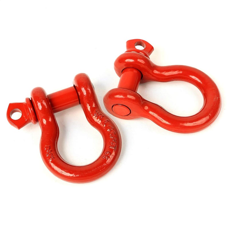 Rugged Ridge | D-Ring Shackle Kit, 3/4 inch, Red, Steel, Pair | 11235.08 - Image 2
